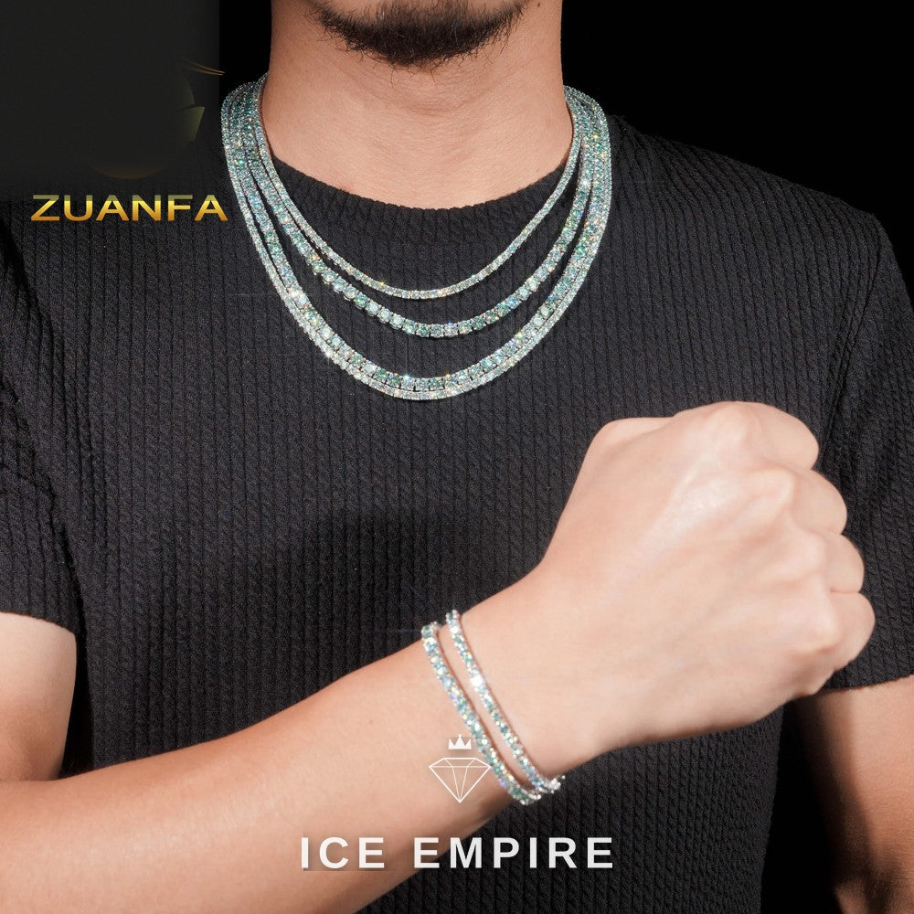 Iced Out Rose Gold Plated Moissanite Cuban Chain