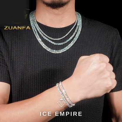 Iced Out Rose Gold Plated Moissanite Cuban Chain