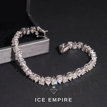 Iced Out 925 Silver Moissanite Tennis Bracelet