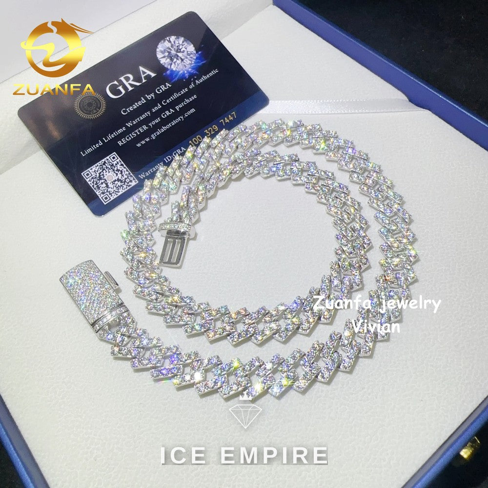 Iced Out Rose Gold Plated Moissanite Cuban Chain