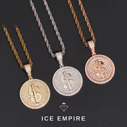 Iced Out Rose Gold Plated Moissanite Pendant