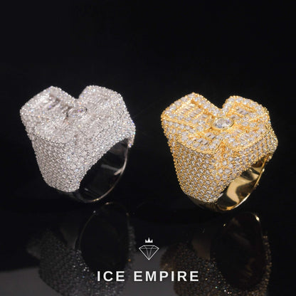 Iced Out Cross 925 Silver Moissanite Ring