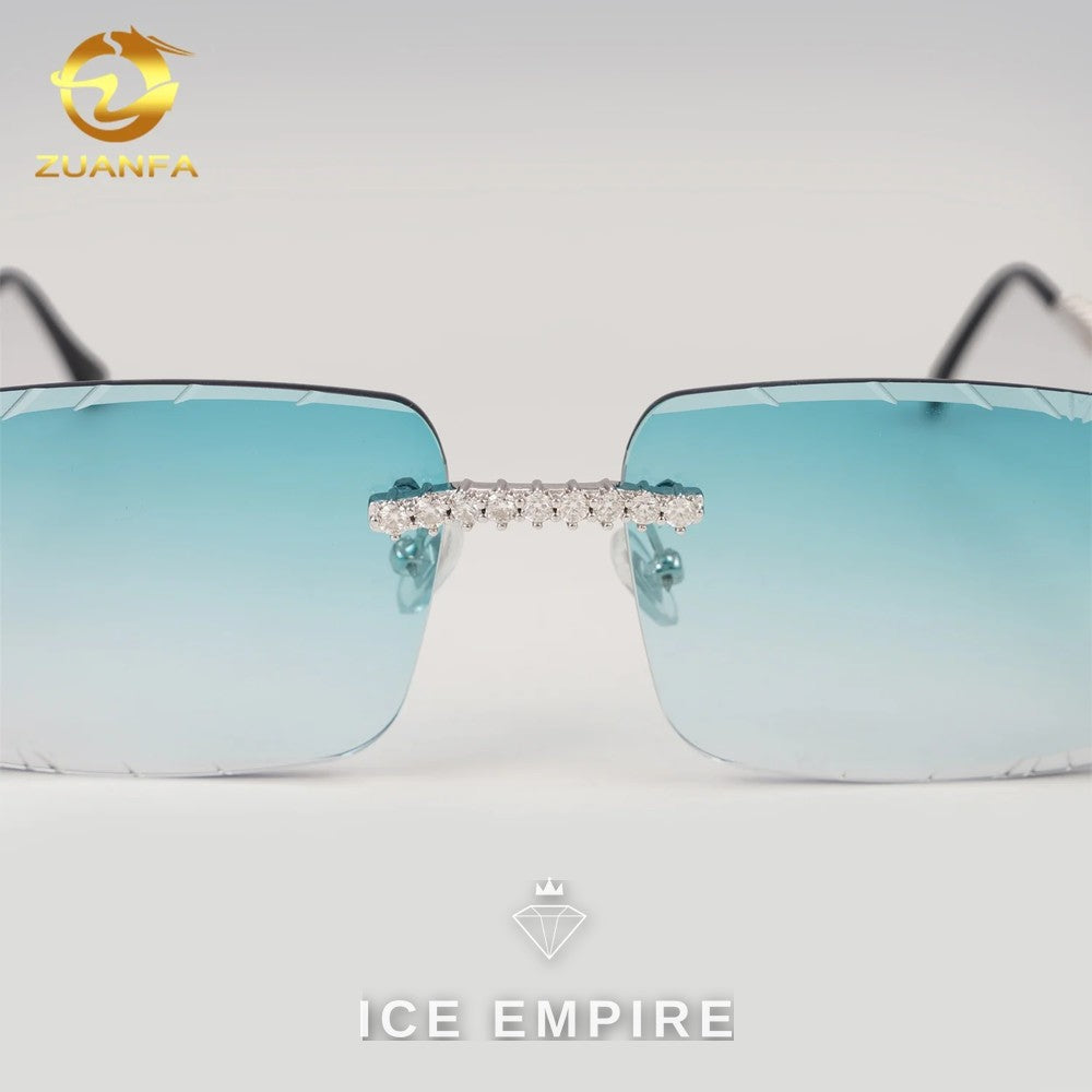 Iced Out 925 Silver Moissanite Glasses