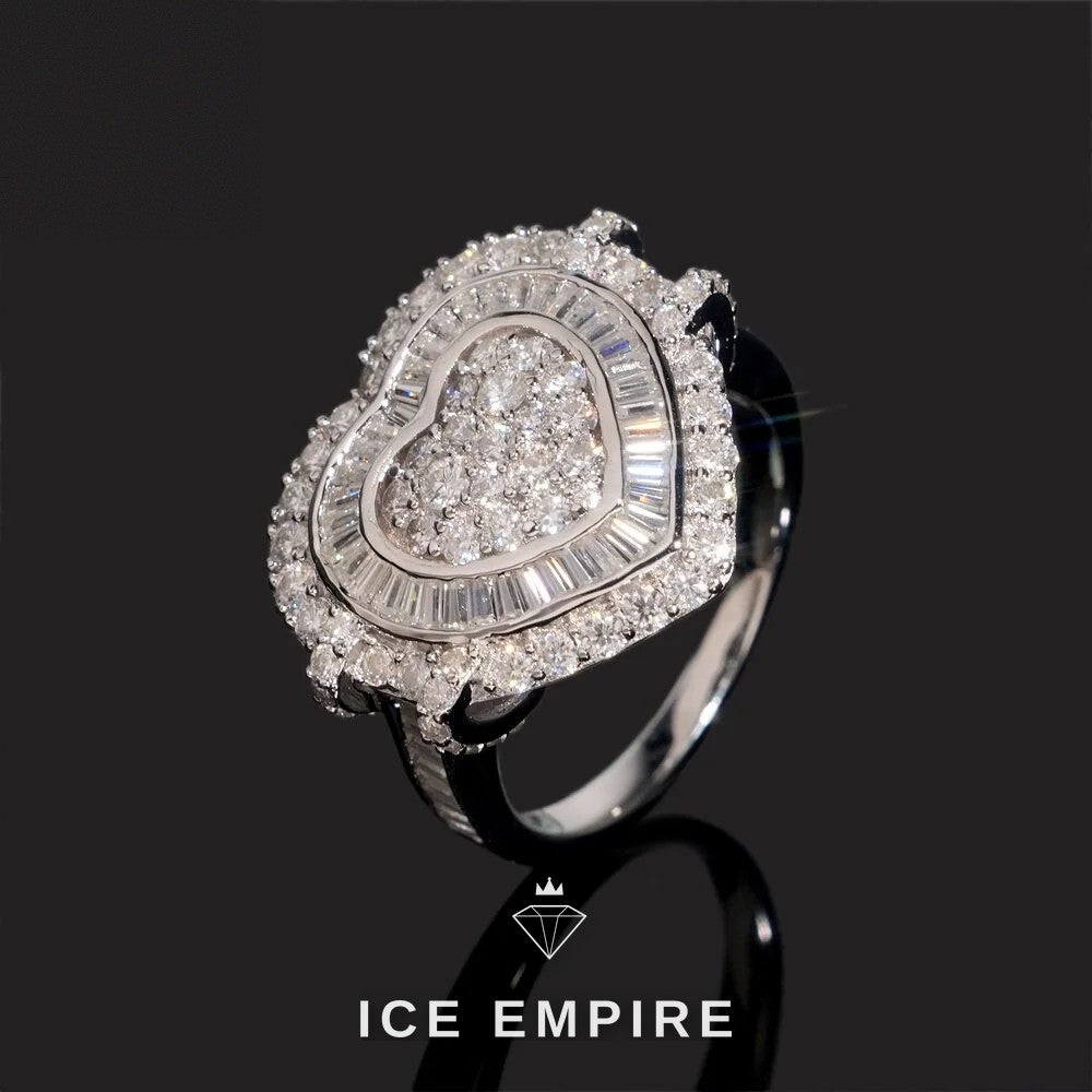 Iced Out Baguette 925 Silver Moissanite Ring