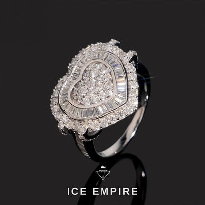 Iced Out Baguette 925 Silver Moissanite Ring