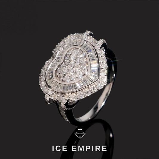 Iced Out Baguette 925 Silver Moissanite Ring