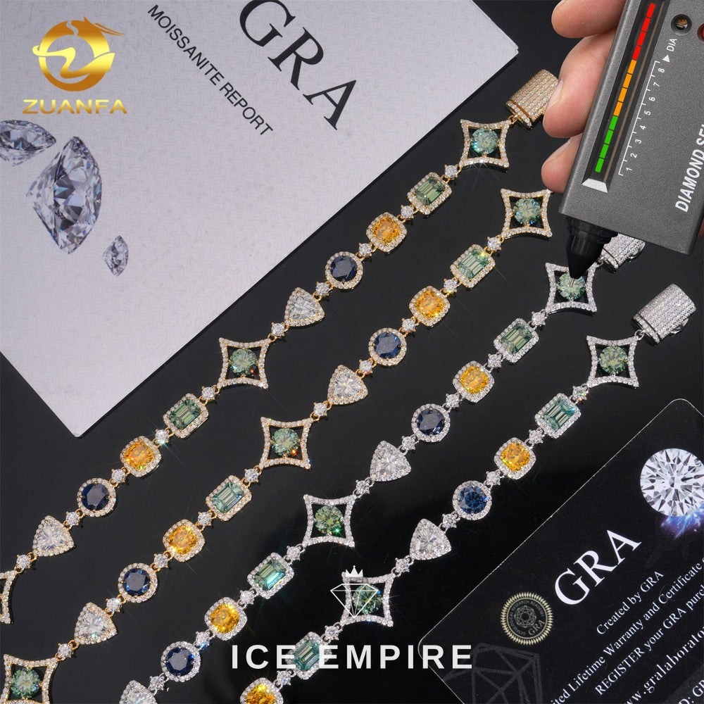 Iced Out 925 Silver Moissanite Tennis Chain