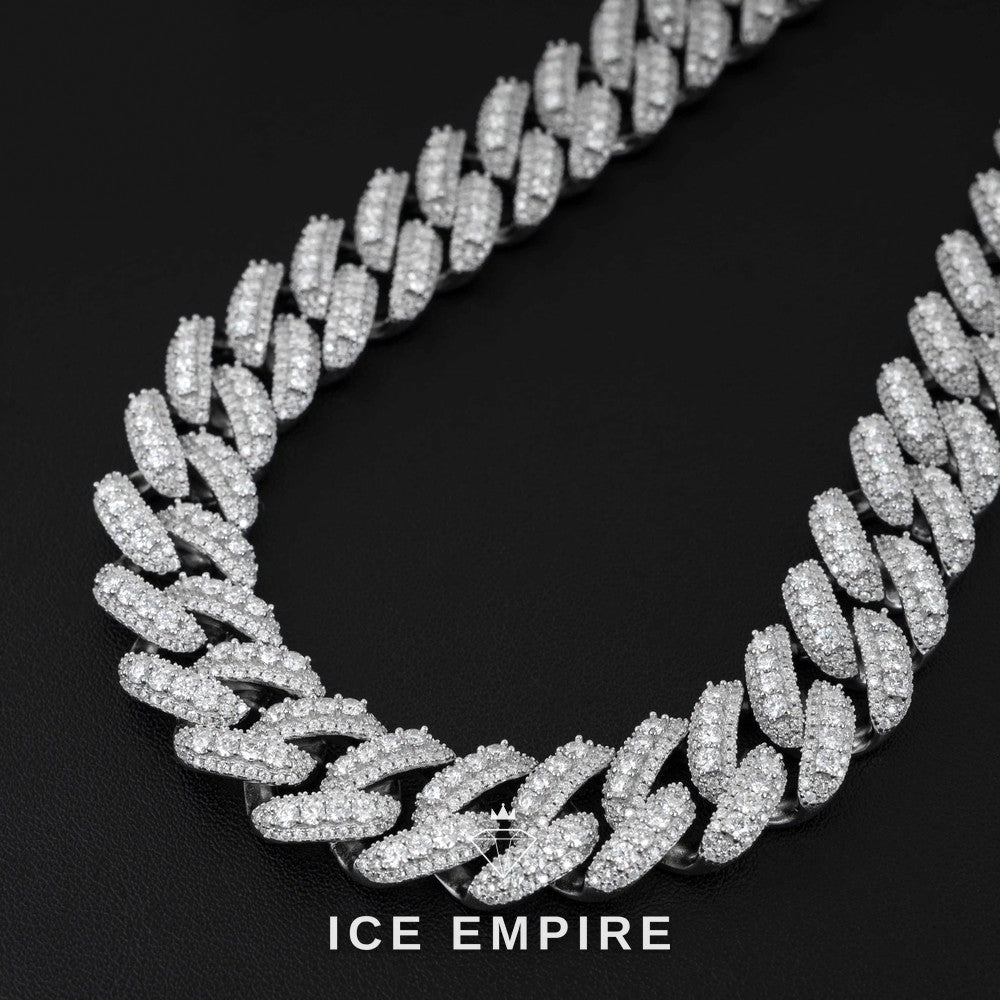 Iced Out Rose Gold Plated Moissanite Cuban Chain