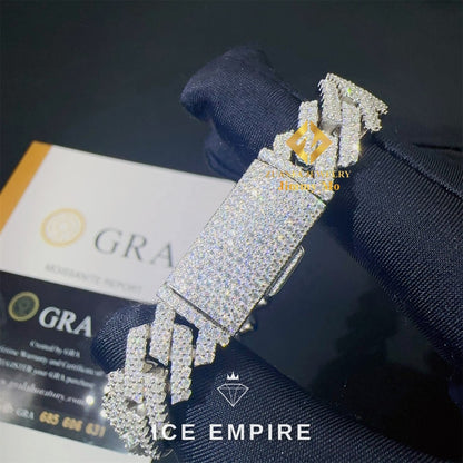 Iced Out 925 Silver Moissanite Cuban Chain
