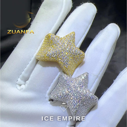 Iced Out 925 Silver Moissanite Ring