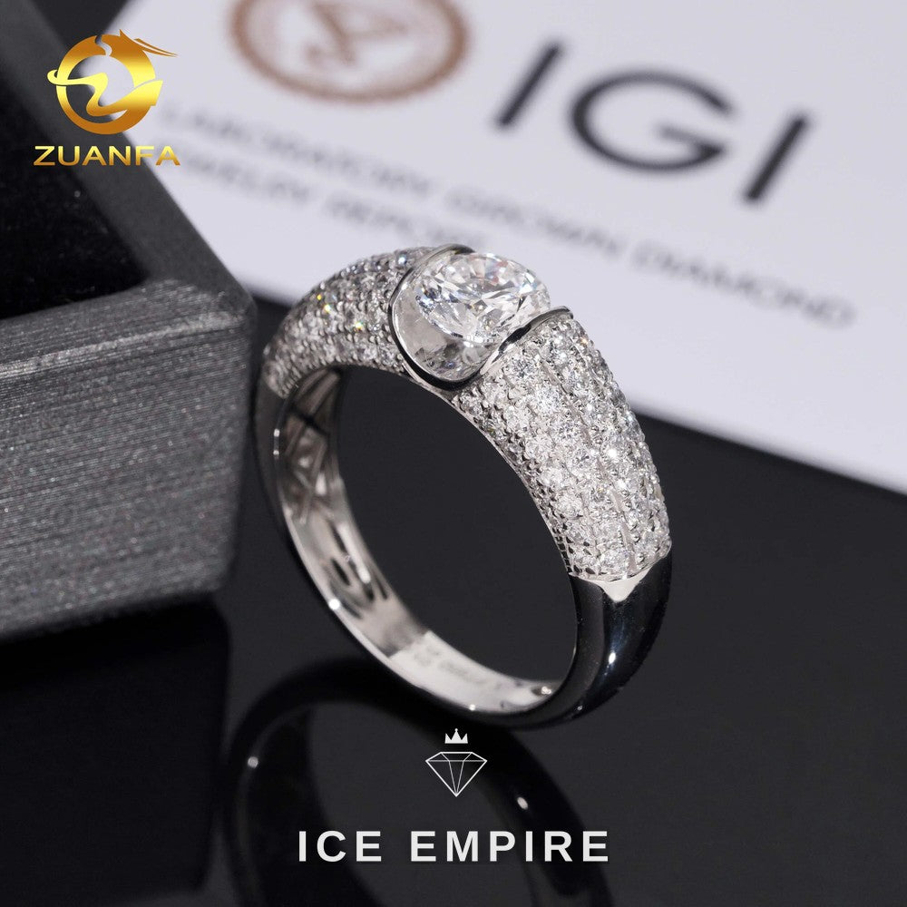 Iced Out 925 Silver Lab Grown Diamond Ring