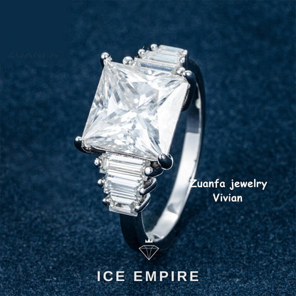 Iced Out 925 Silver Moissanite Ring