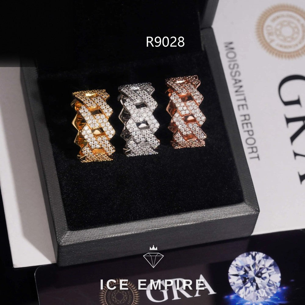 Iced Out 925 Silver Moissanite Ring