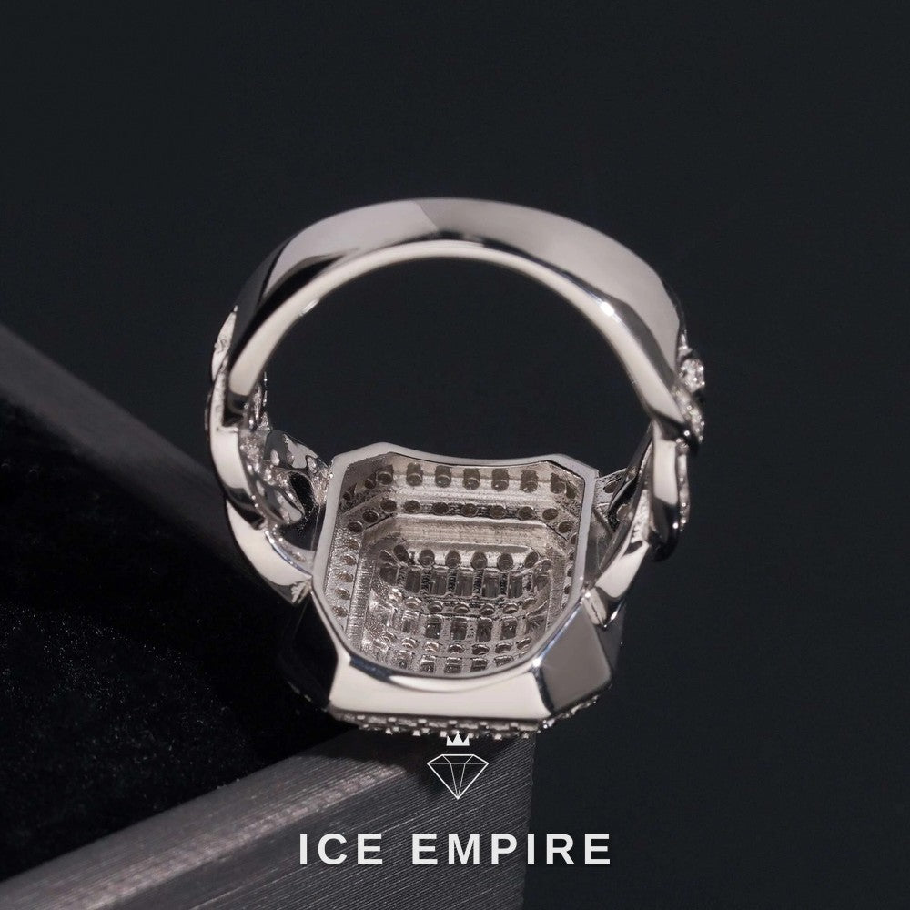Iced Out 925 Silver Moissanite Ring