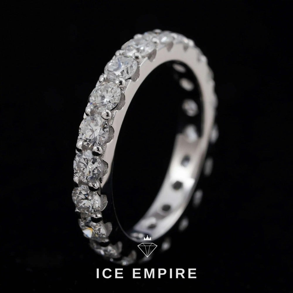Iced Out 925 Silver Lab Grown Diamond Hoop Earrings