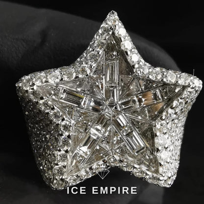 Iced Out 925 Silver Moissanite Ring