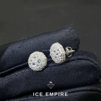 Iced Out 925 Silver Moissanite Stud Earrings