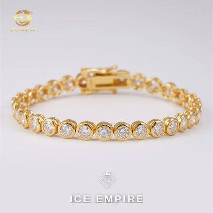 Iced Out Rose Gold Plated Moissanite Cuban Chain