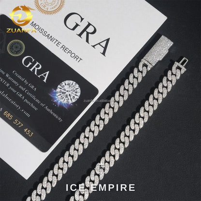 Iced Out Gold Plated Moissanite Cuban Chain