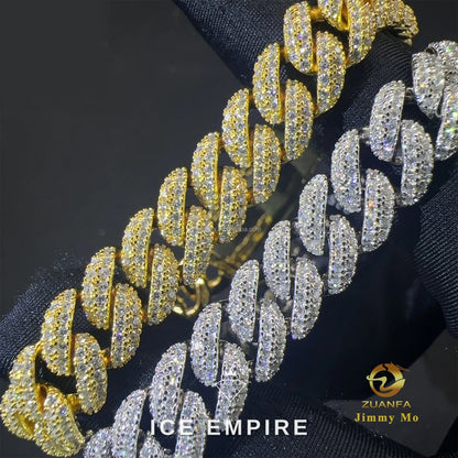 Iced Out Gold Plated Moissanite Cuban Chain