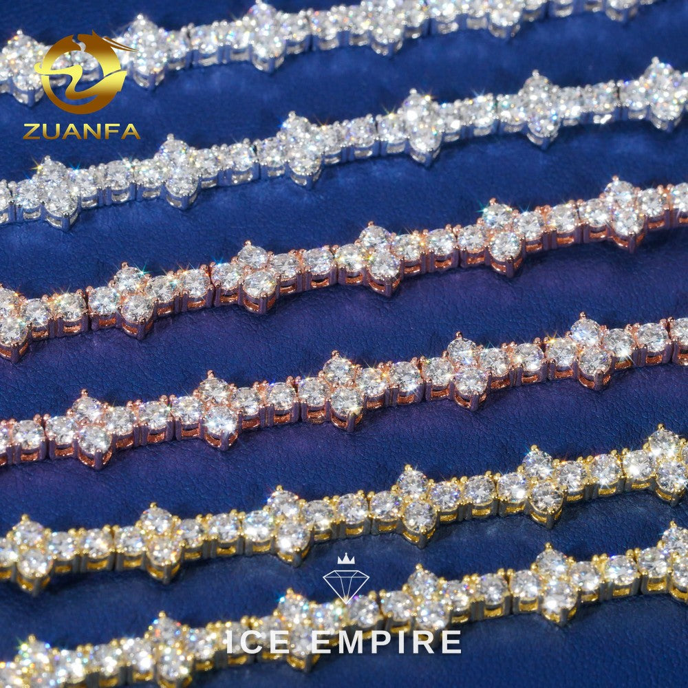 Iced Out Cross Rose Gold Plated Moissanite Cuban Chain
