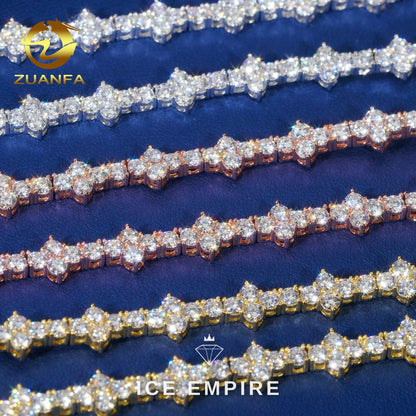 Iced Out Cross Rose Gold Plated Moissanite Cuban Chain