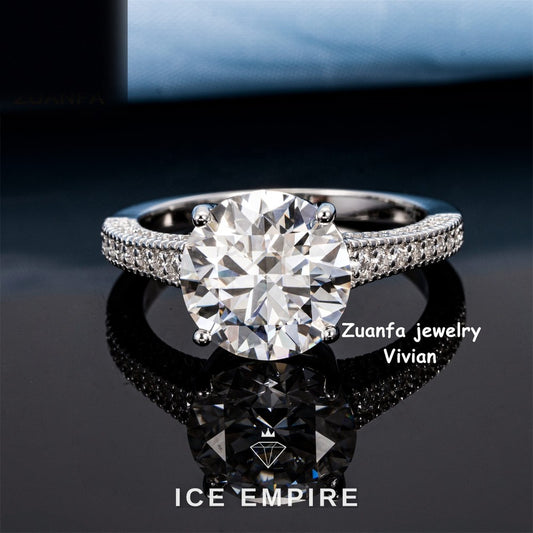Iced Out 925 Silver Moissanite Ring