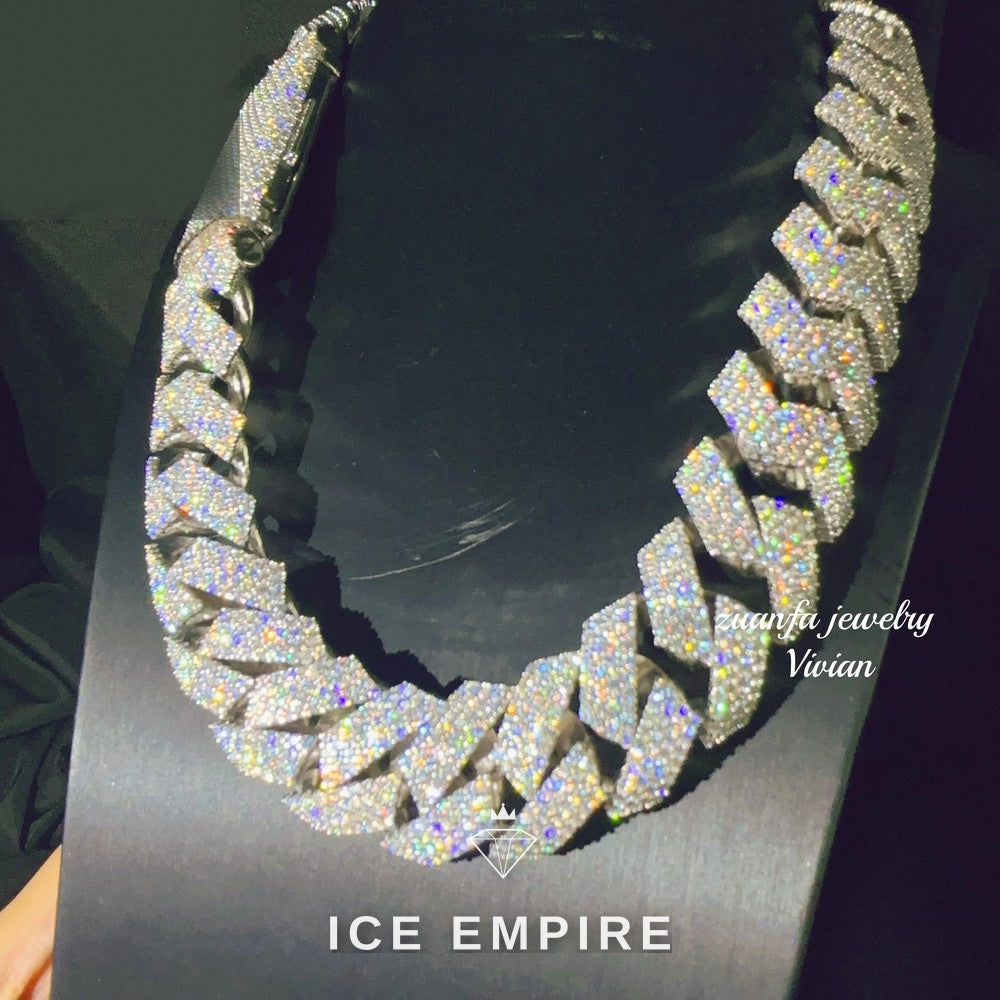 Iced Out Rose Gold Plated Moissanite Cuban Chain