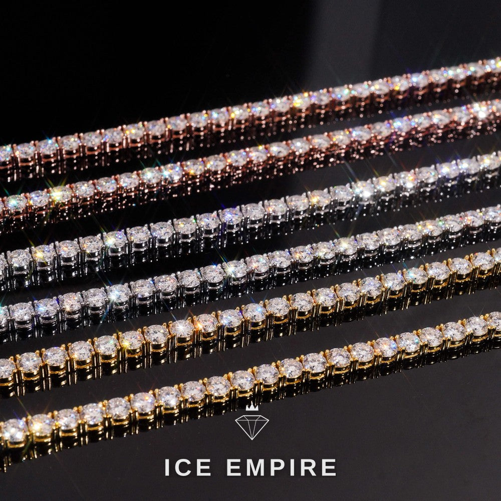 Iced Out Rose Gold Plated Lab Grown Diamond Tennis Chain