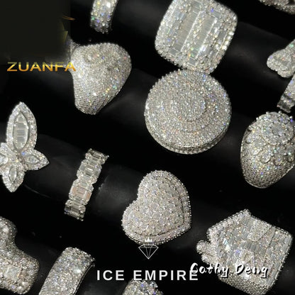 Iced Out 925 Silver Moissanite Ring