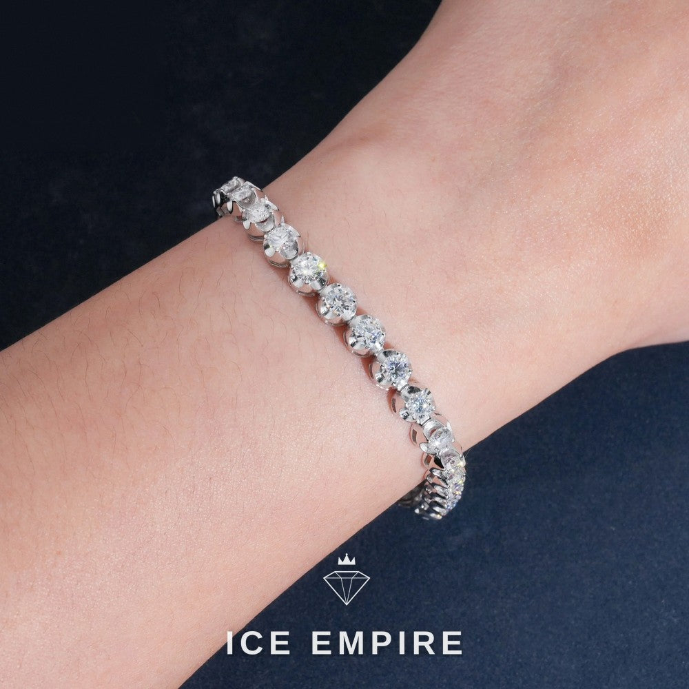 Iced Out 925 Silver Moissanite Tennis Bracelet