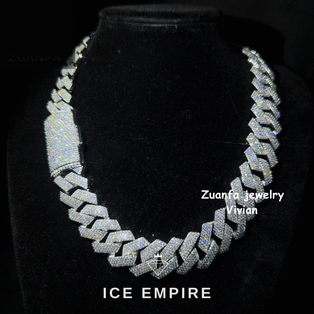 Iced Out Rose Gold Plated Moissanite Cuban Chain