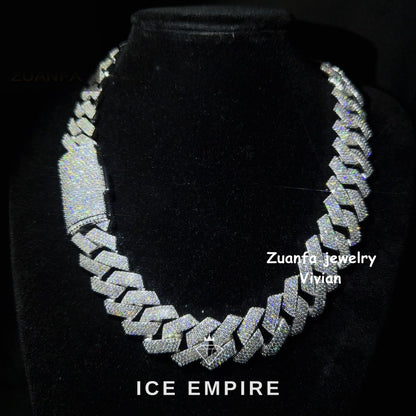 Iced Out Rose Gold Plated Moissanite Cuban Chain