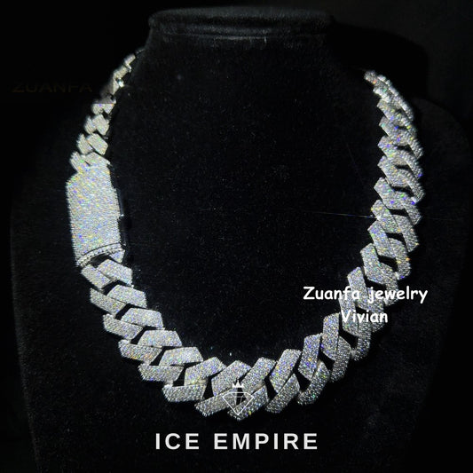 Iced Out Rose Gold Plated Moissanite Cuban Chain