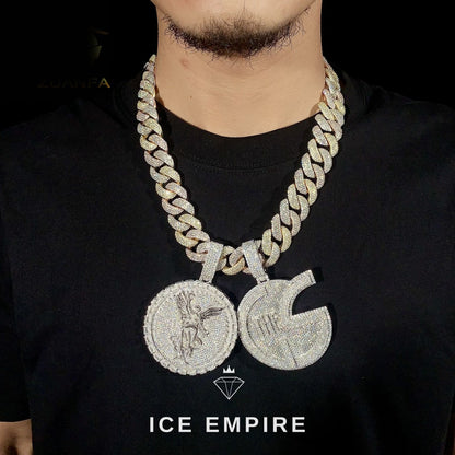 Iced Out Baguette 925 Silver Pendant