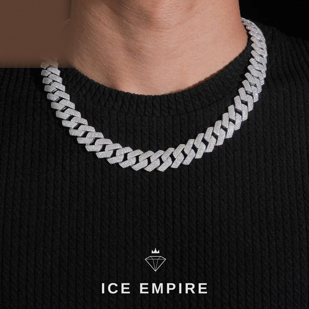 Iced Out Rose Gold Plated Moissanite Cuban Chain