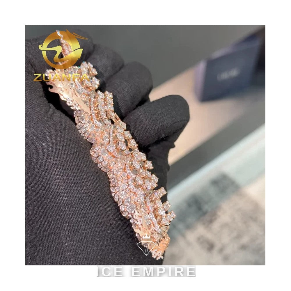 Iced Out Rose Gold Plated Moissanite Pendant