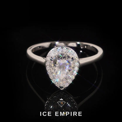 Iced Out 925 Silver Moissanite Engagement Ring
