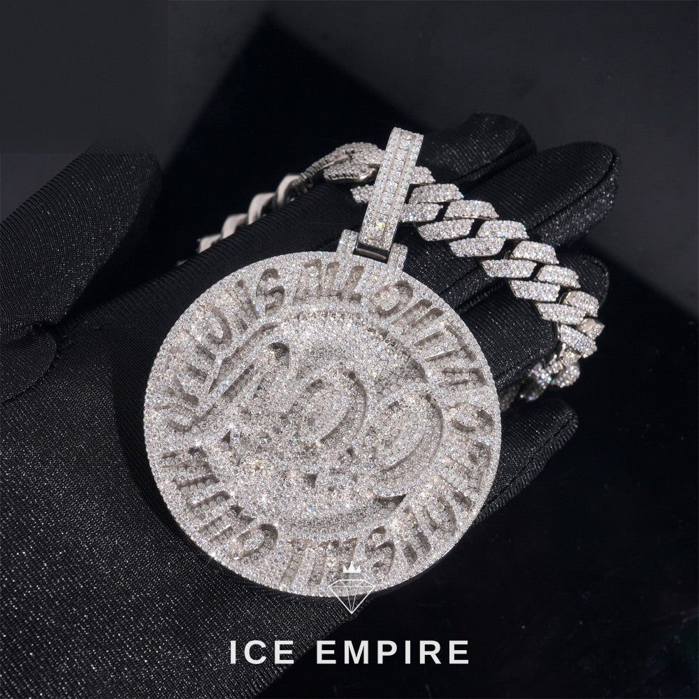 Iced Out 925 Silver Pendant