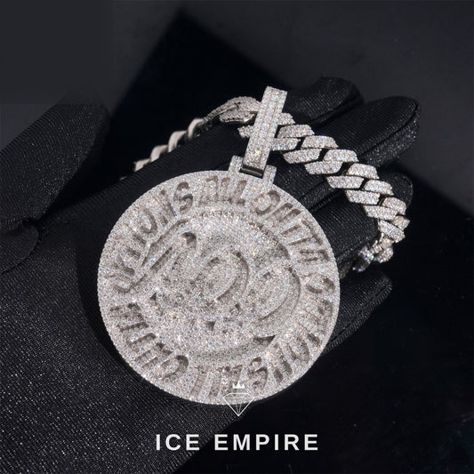 Iced Out 925 Silver Pendant