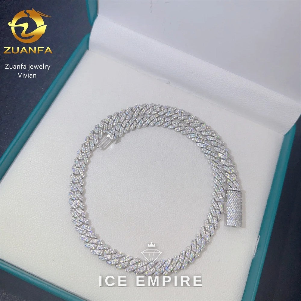 Iced Out Rose Gold Plated Moissanite Cuban Chain