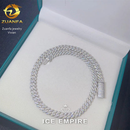 Iced Out Rose Gold Plated Moissanite Cuban Chain