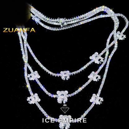 Iced Out Rose Gold Plated Moissanite Cuban Chain