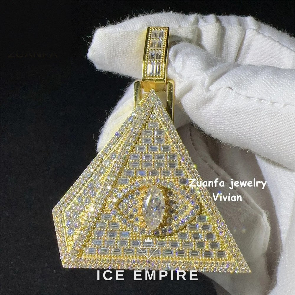 Iced Out Rose Gold Plated Moissanite Pendant