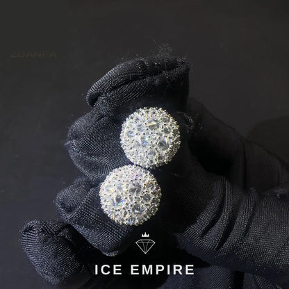 Iced Out 925 Silver Moissanite Stud Earrings