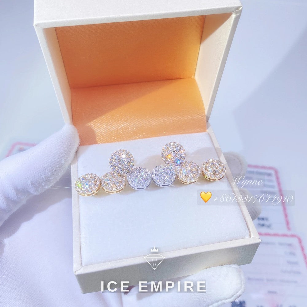 Iced Out 10K Gold Moissanite Earrings