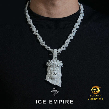 Iced Out 925 Silver Moissanite Cuban Chain