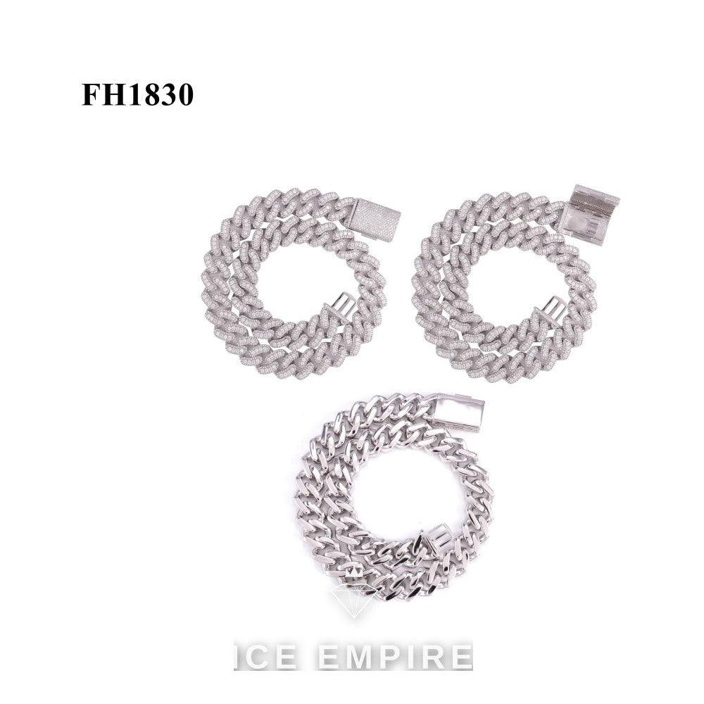 Iced Out Rose Gold Plated Moissanite Cuban Chain