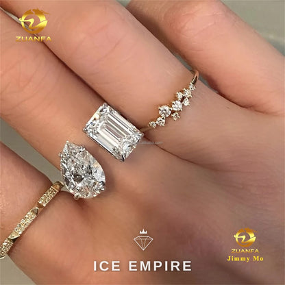 Iced Out Gold Plated Lab Grown Diamond Engagement Ring