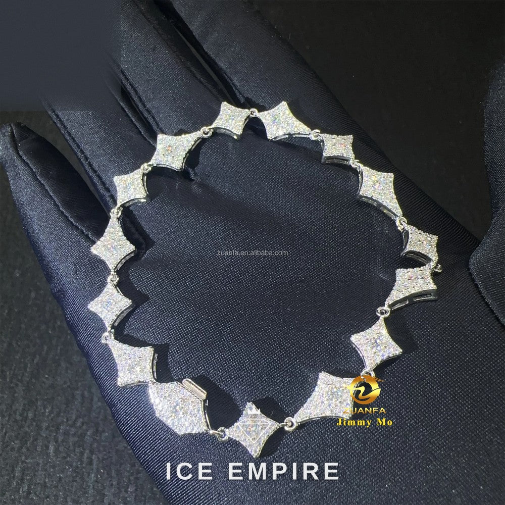 Iced Out 925 Silver Moissanite Tennis Chain